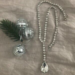 Long Rhinestone Necklace
